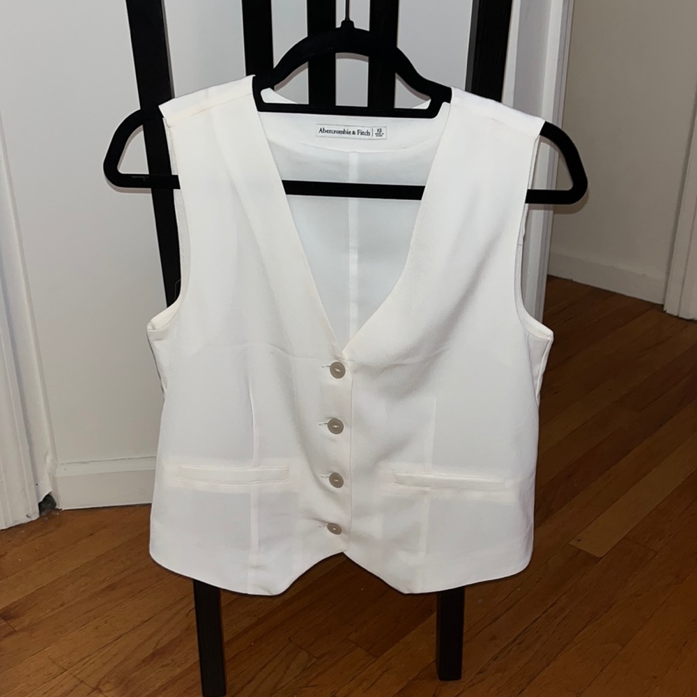 White Button Vest